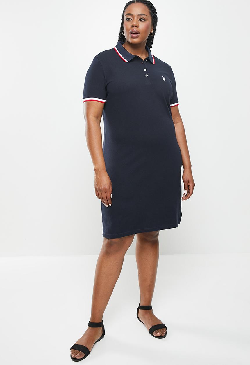 POLO - Plus leigh essential short sleeve  stretch golfer dress - navy
