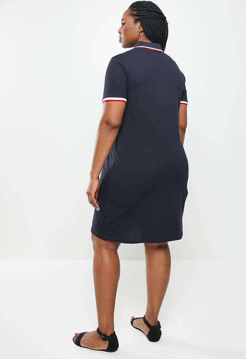 POLO - Plus leigh essential short sleeve  stretch golfer dress - navy