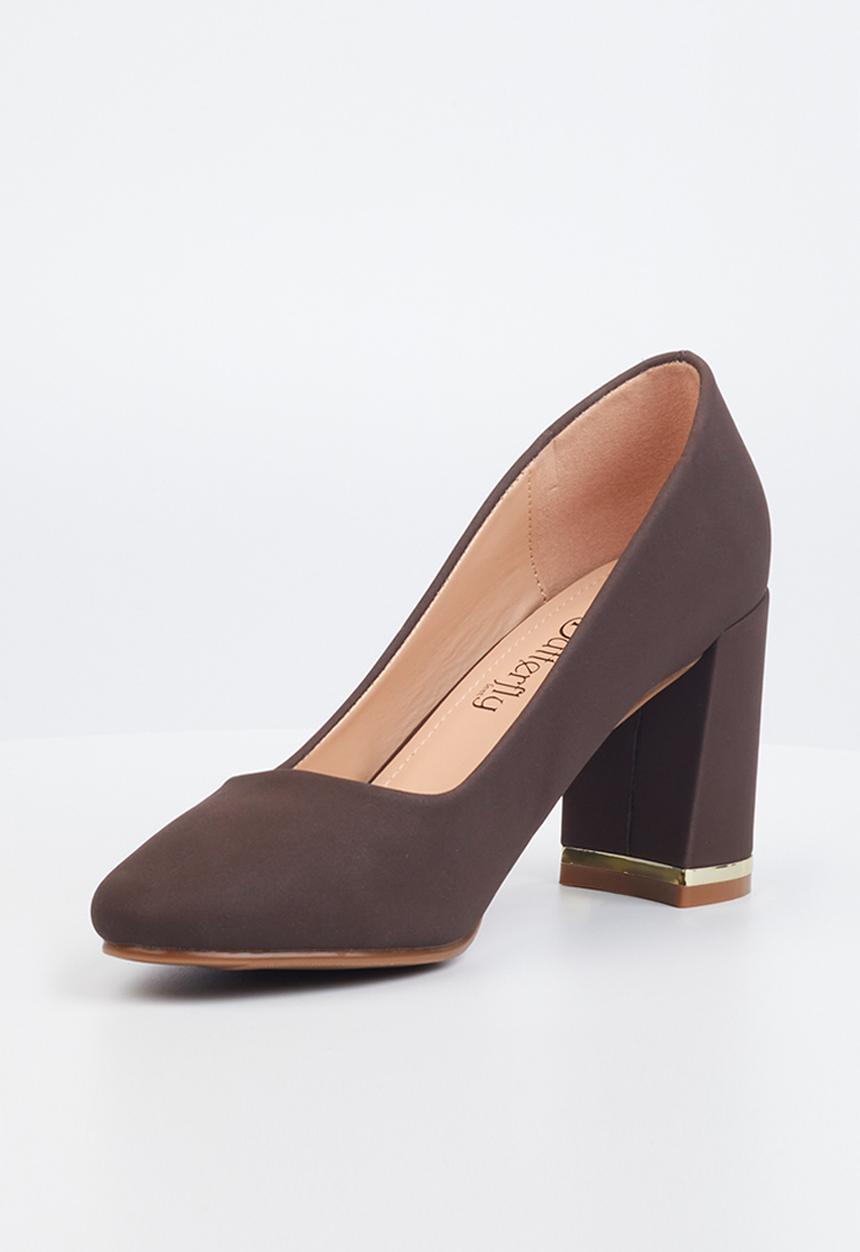 Butterfly Feet - Kiara 1 court block heel - chocolate