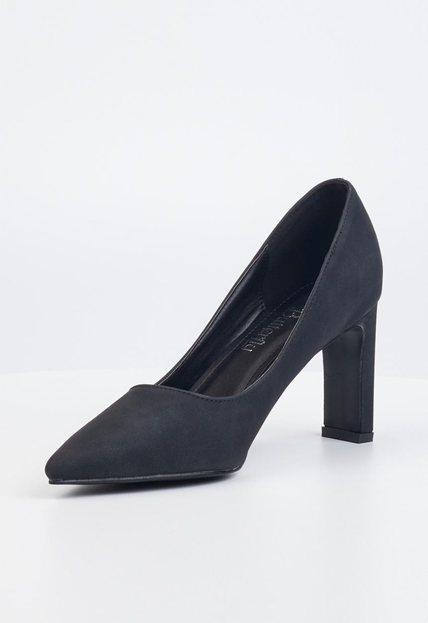 Butterfly Feet - Lena 1 barely there court block heel - black