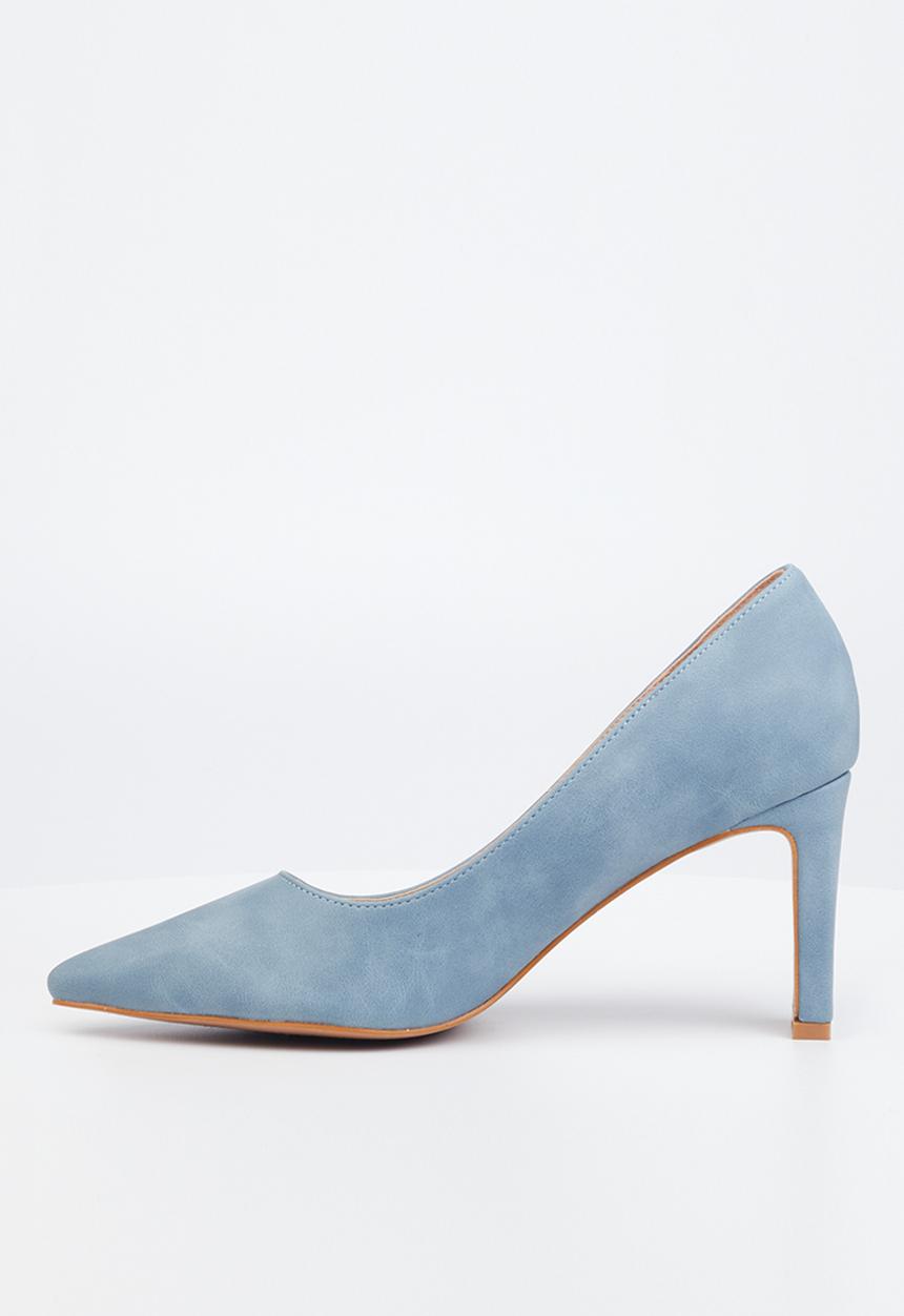 Butterfly Feet - Lena 1 barely there court block heel - blue