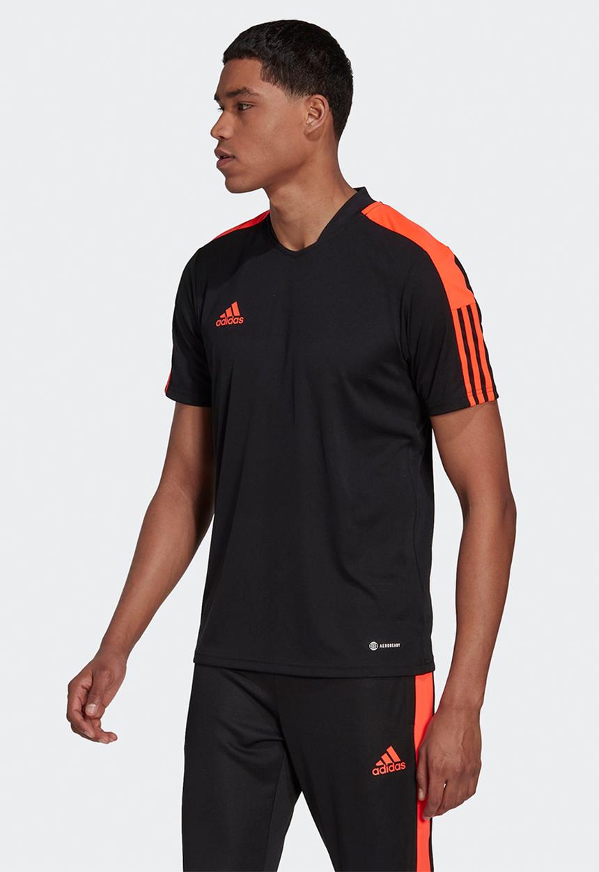 adidas Performance -  Tiro training essentials tee- black/app solar red