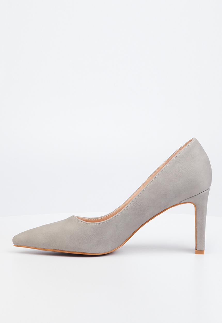 Butterfly Feet - Lena 1 barely there court block heel - grey