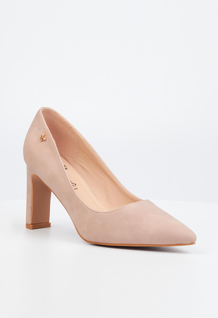 Butterfly Feet - Lena 1 barely there court block heel - pink