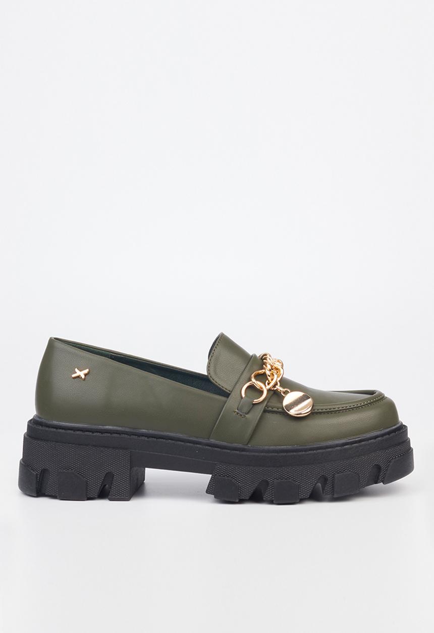 Rock & Co - Kulture 1 chunky lug sole loafer - olive
