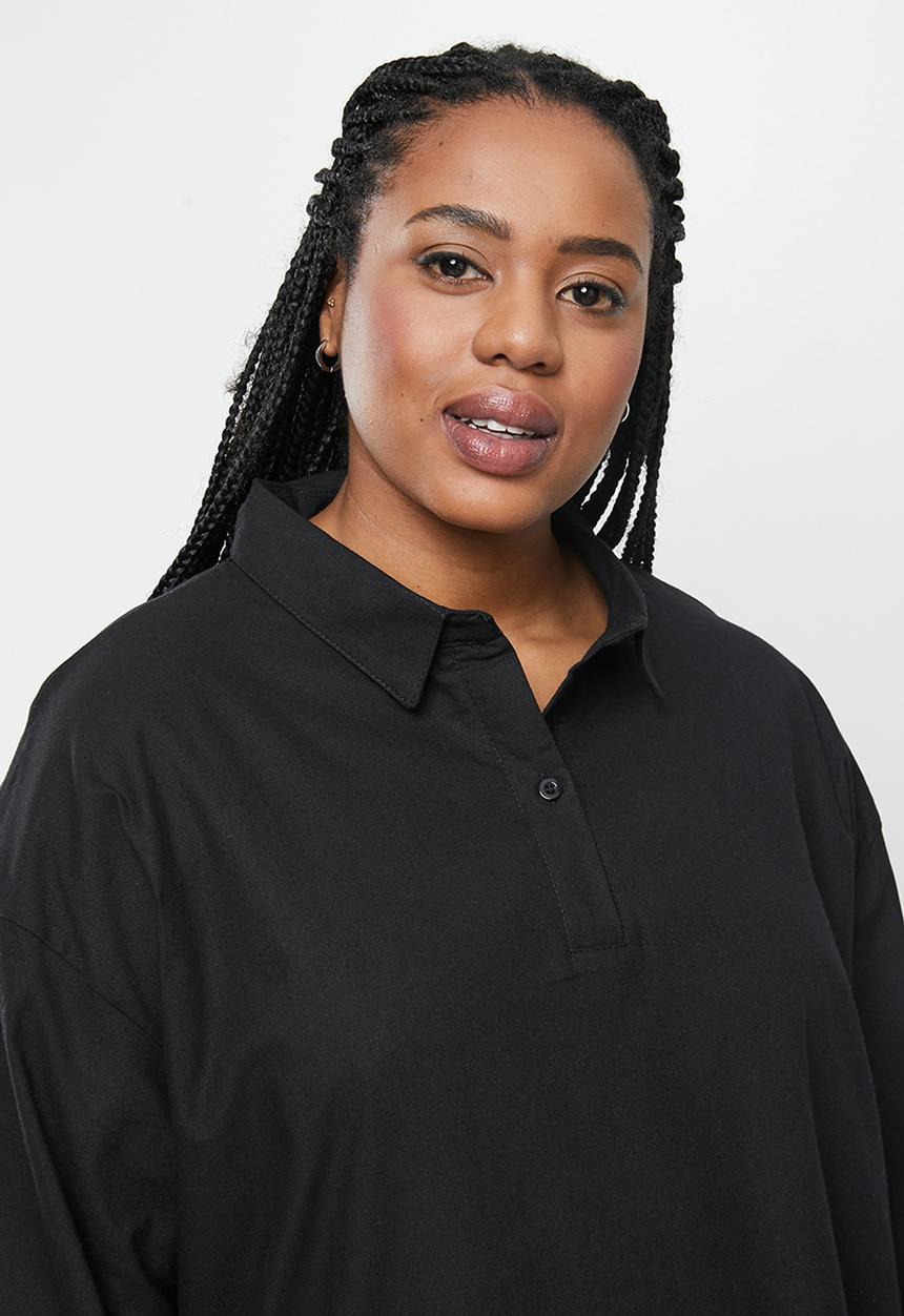 dailyfriday - Longline shirt dress - black