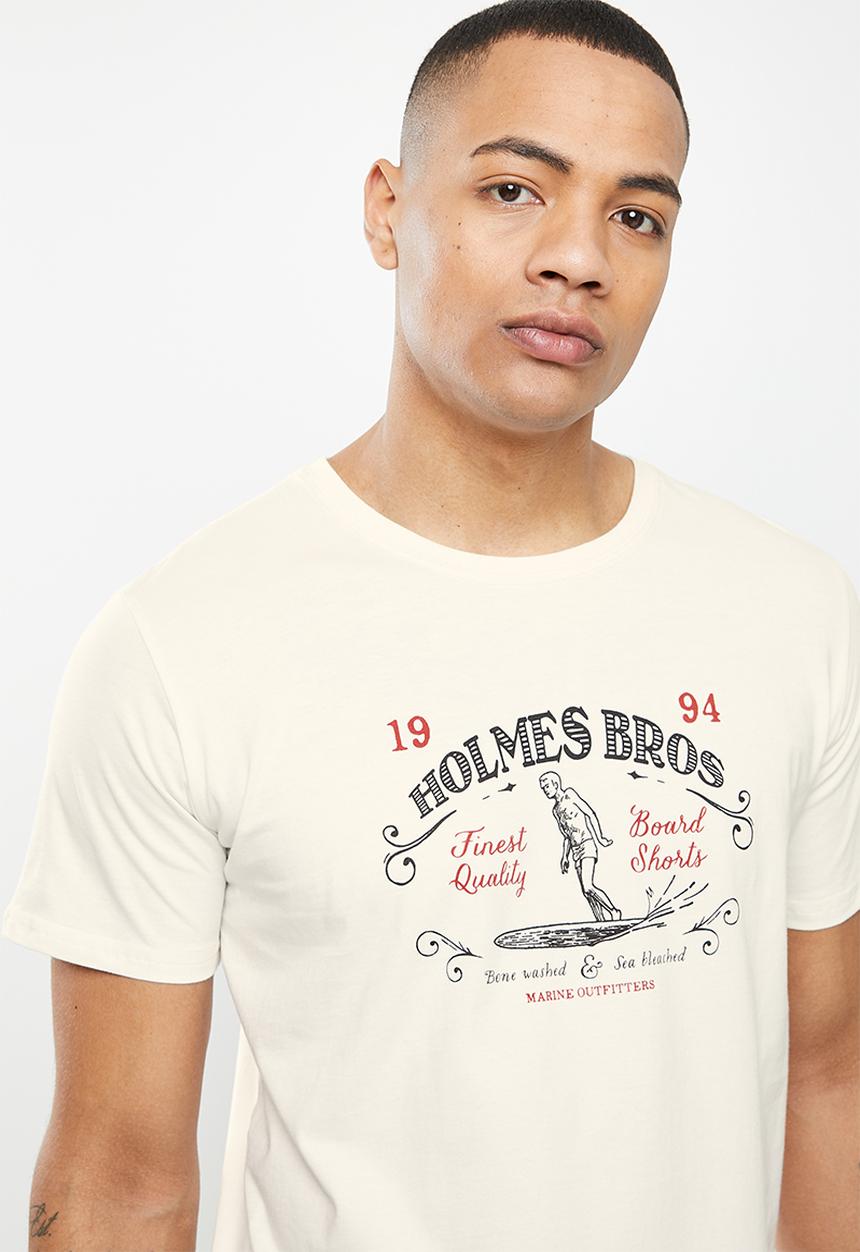 Holmes Bro's - Vintage surf  short sleeve tee - cloud dancer