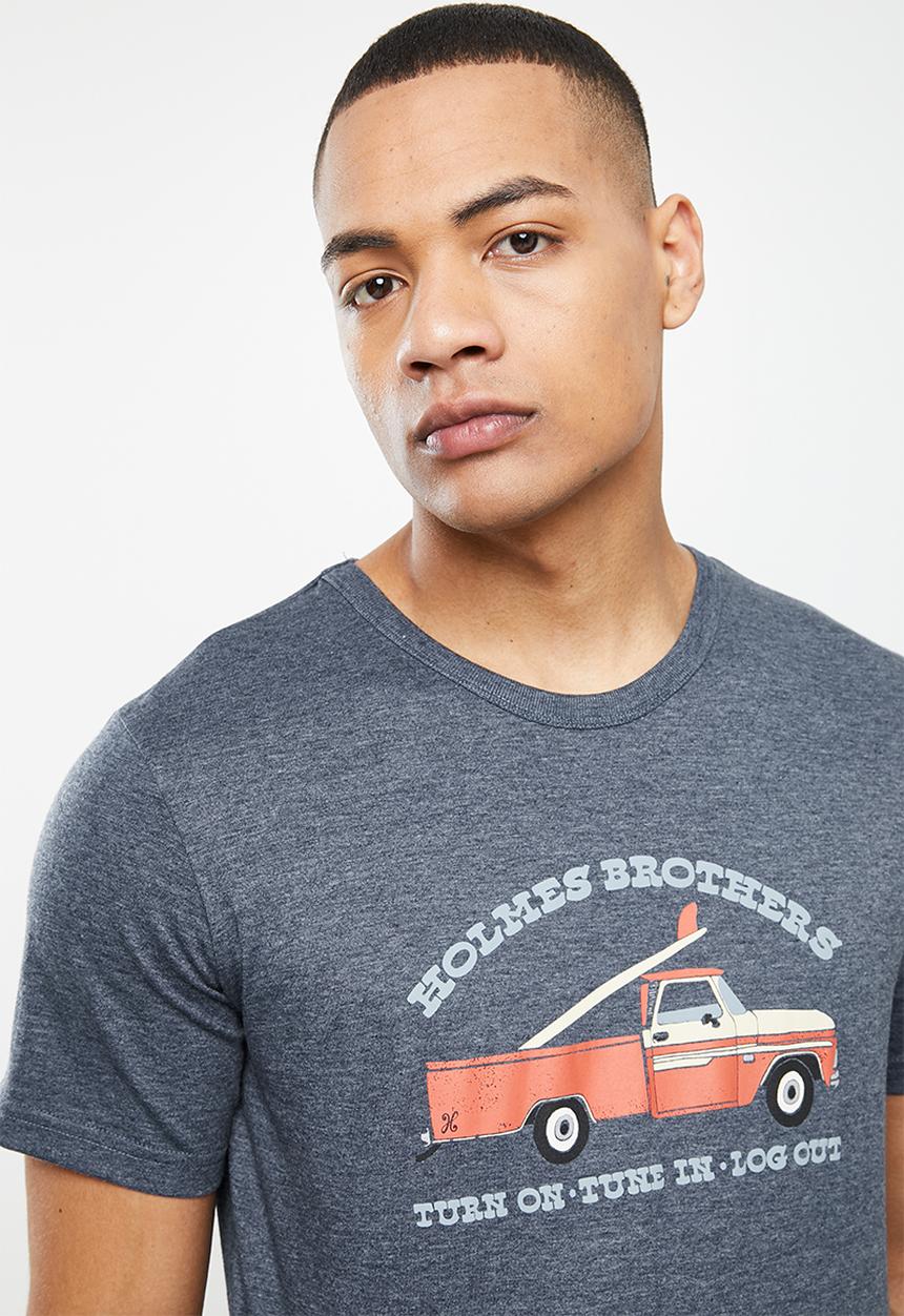 Holmes Bro's - Log out ss tee - pewter melange