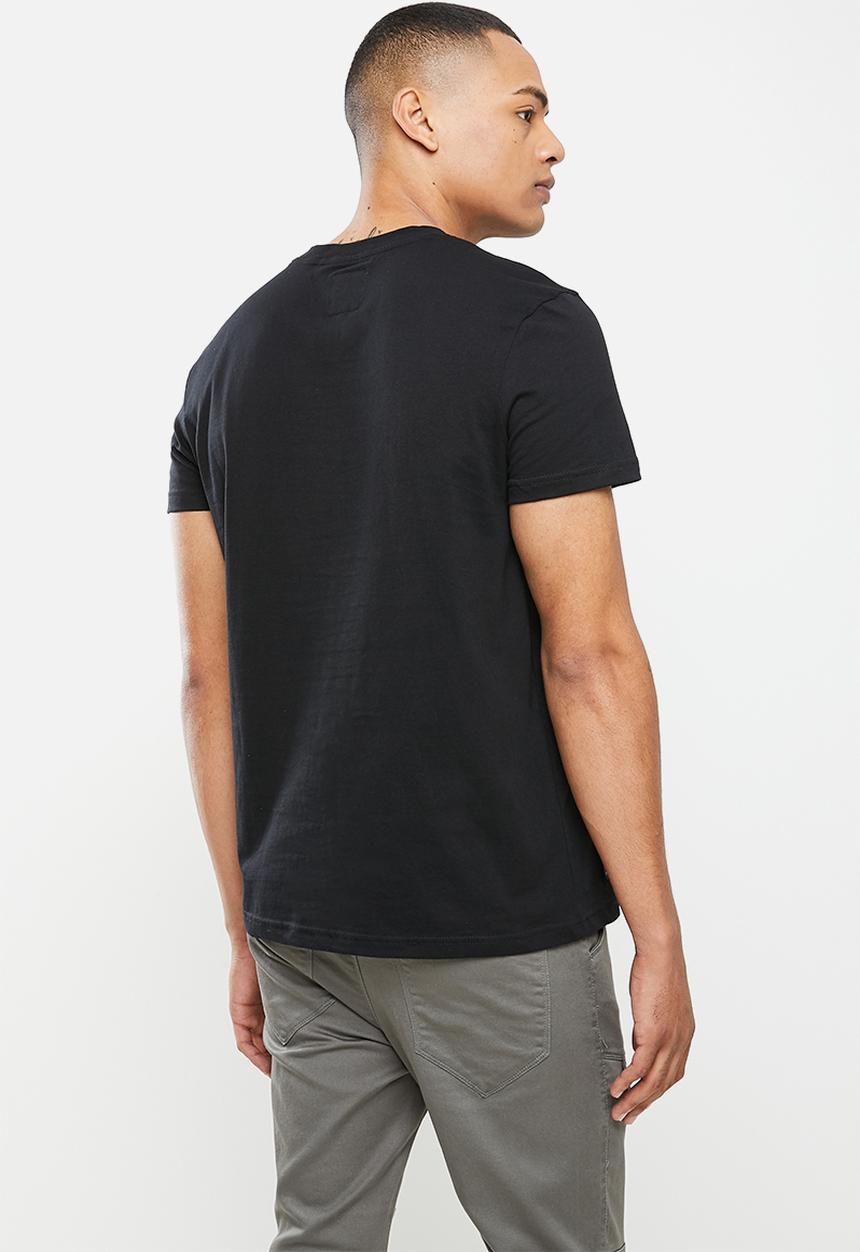 Aca Joe - Aca joe embossing on centre front crew tee - caviar