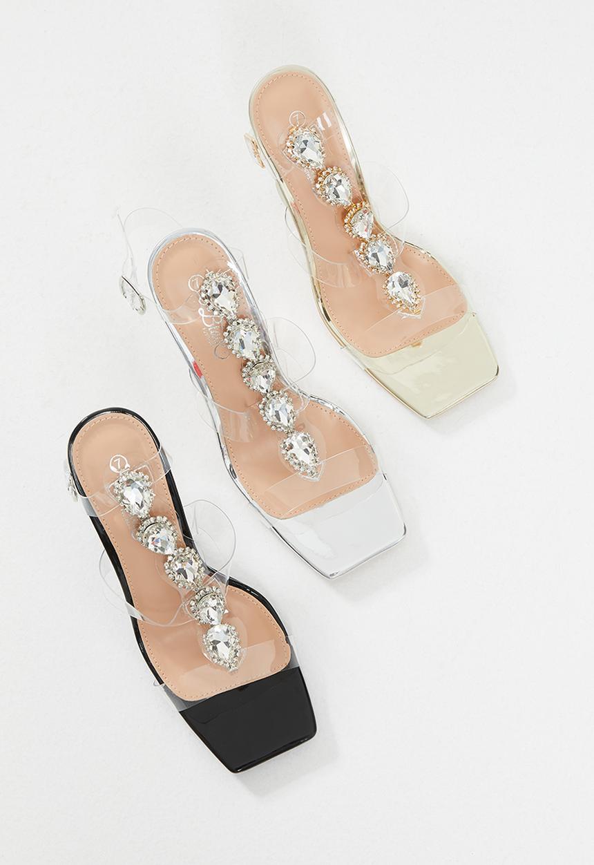 Miss Black - Bulgari1 ankle tie heel - silver