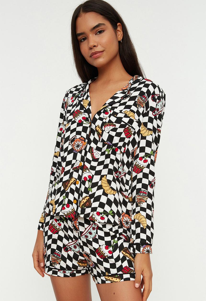 Trendyol - Checker print pajamas set - multi