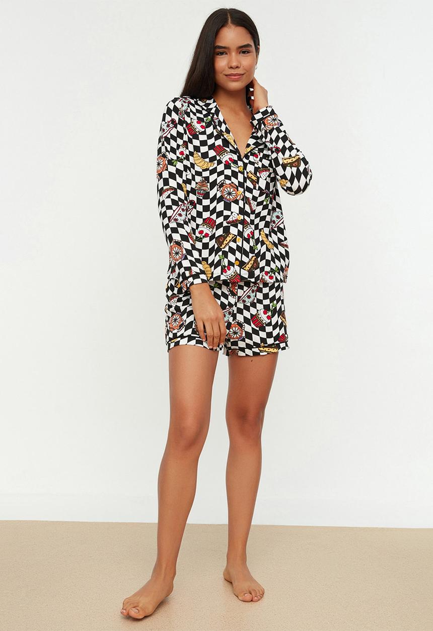 Trendyol - Checker print pajamas set - multi