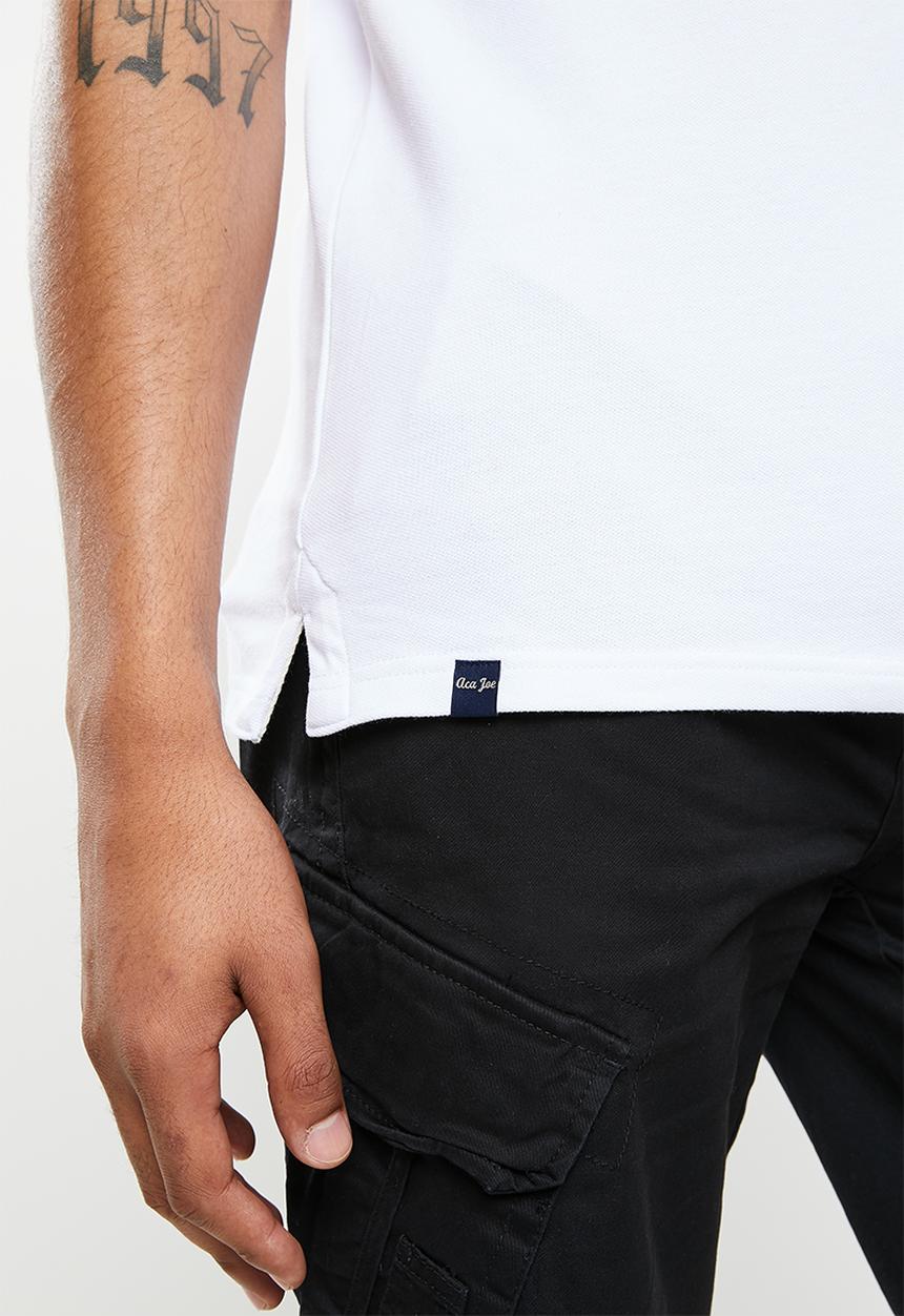Aca Joe - Aca joe rib panel shoulder golfer - white