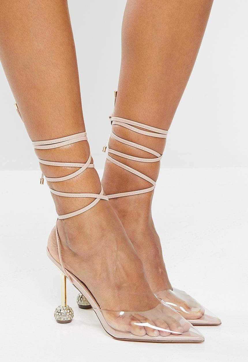 Miss Black - York1 ankle tie heel - neutral