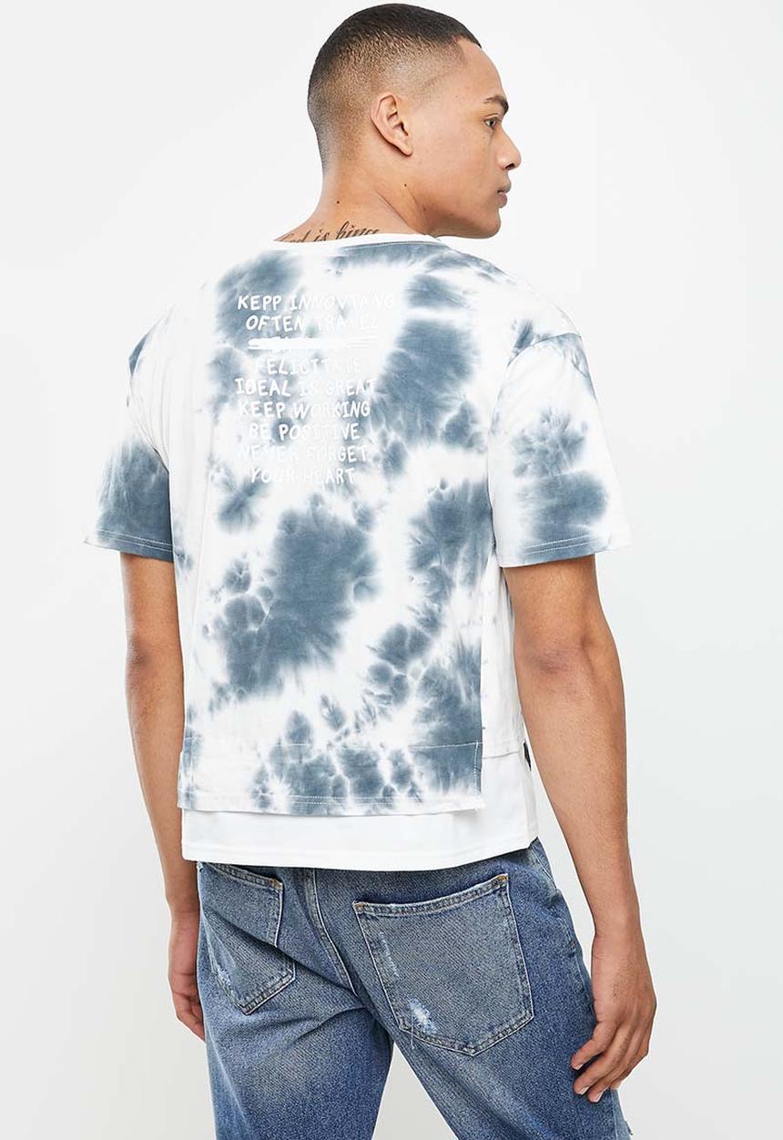 basicthread - Tie dye oversized tee - blue