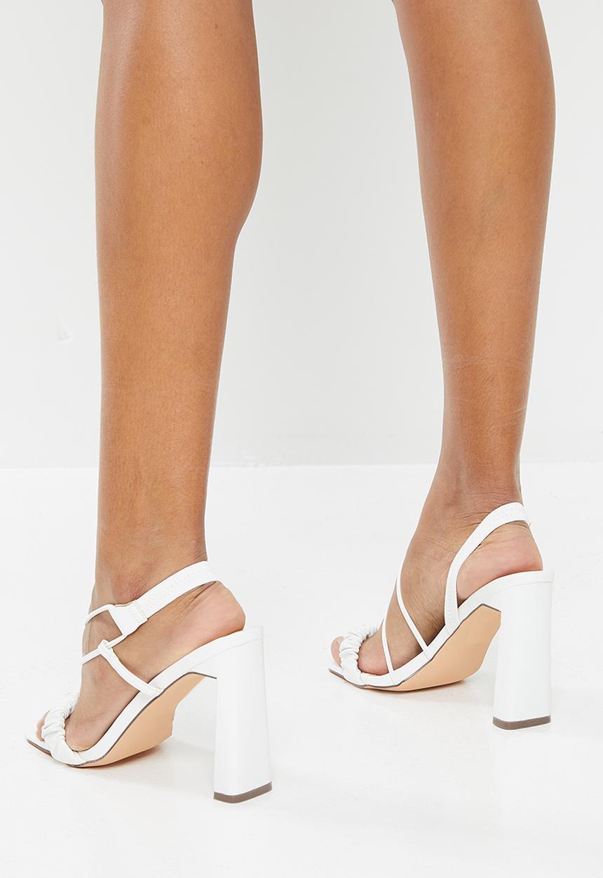 Miss Black - Gin1 barely there block heel - white