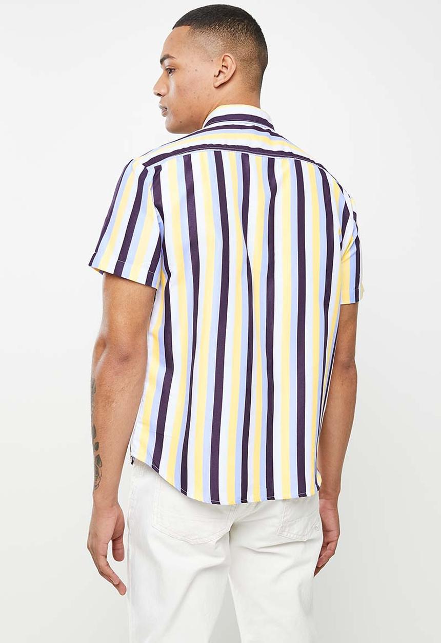 basicthread - Vertical stripe shirt - white & navy