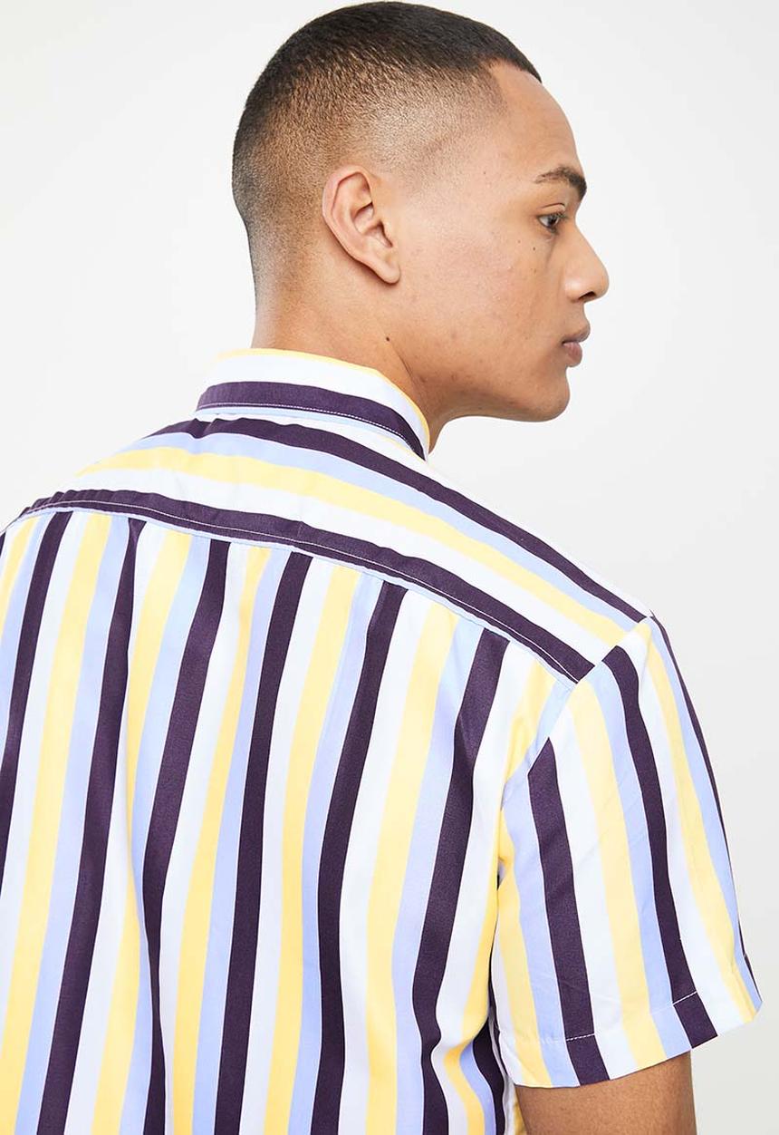 basicthread - Vertical stripe shirt - white & navy
