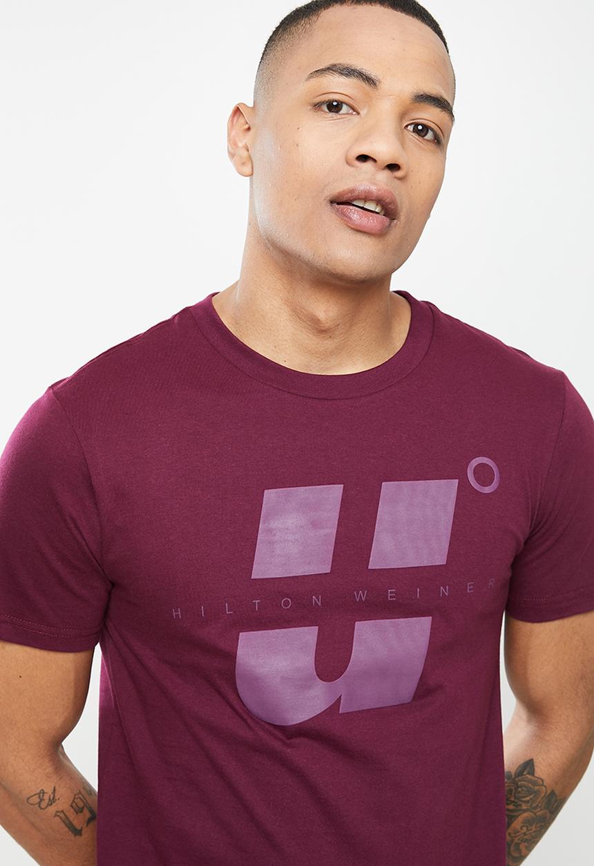 urban° - Urban embossed logo design tee - maroon