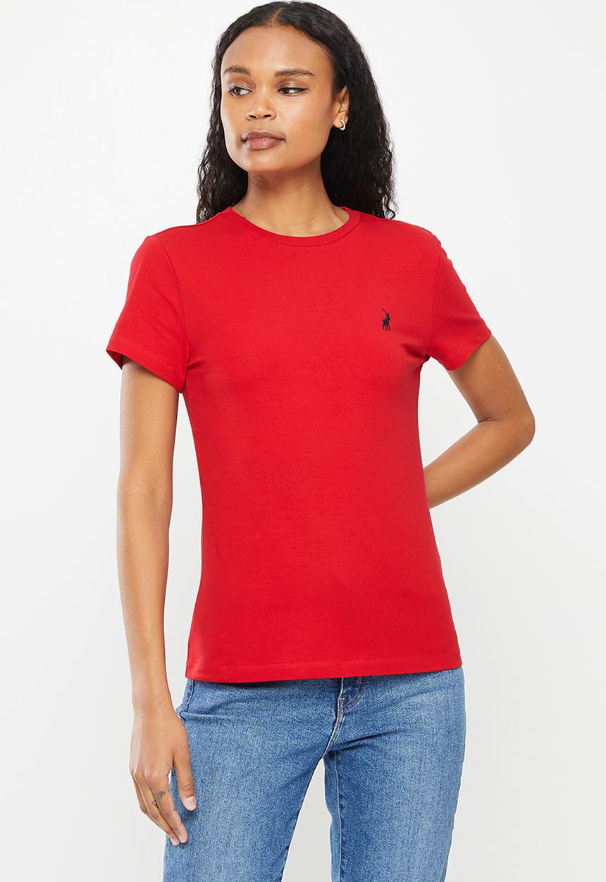 POLO - Allie basic short sleeve essential crew neck T-shirt - red
