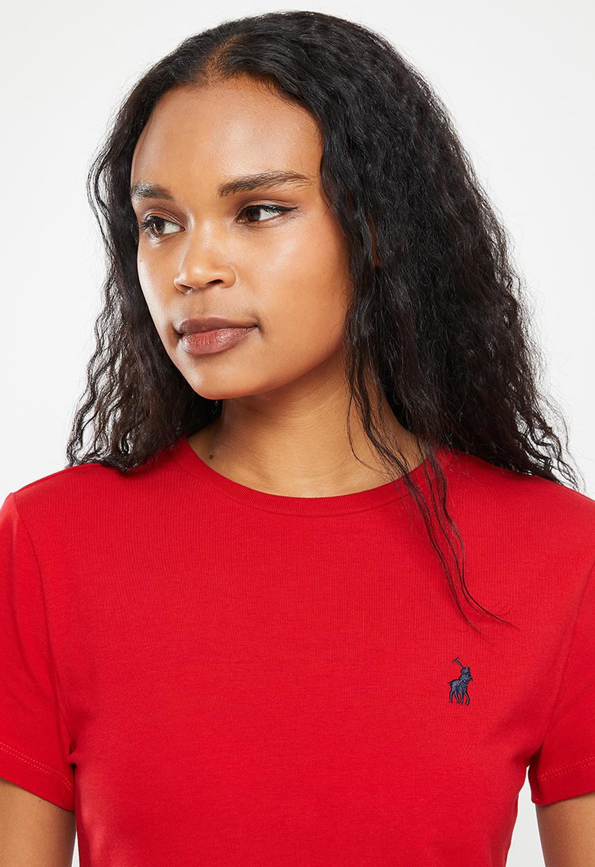 POLO - Allie basic short sleeve essential crew neck T-shirt - red