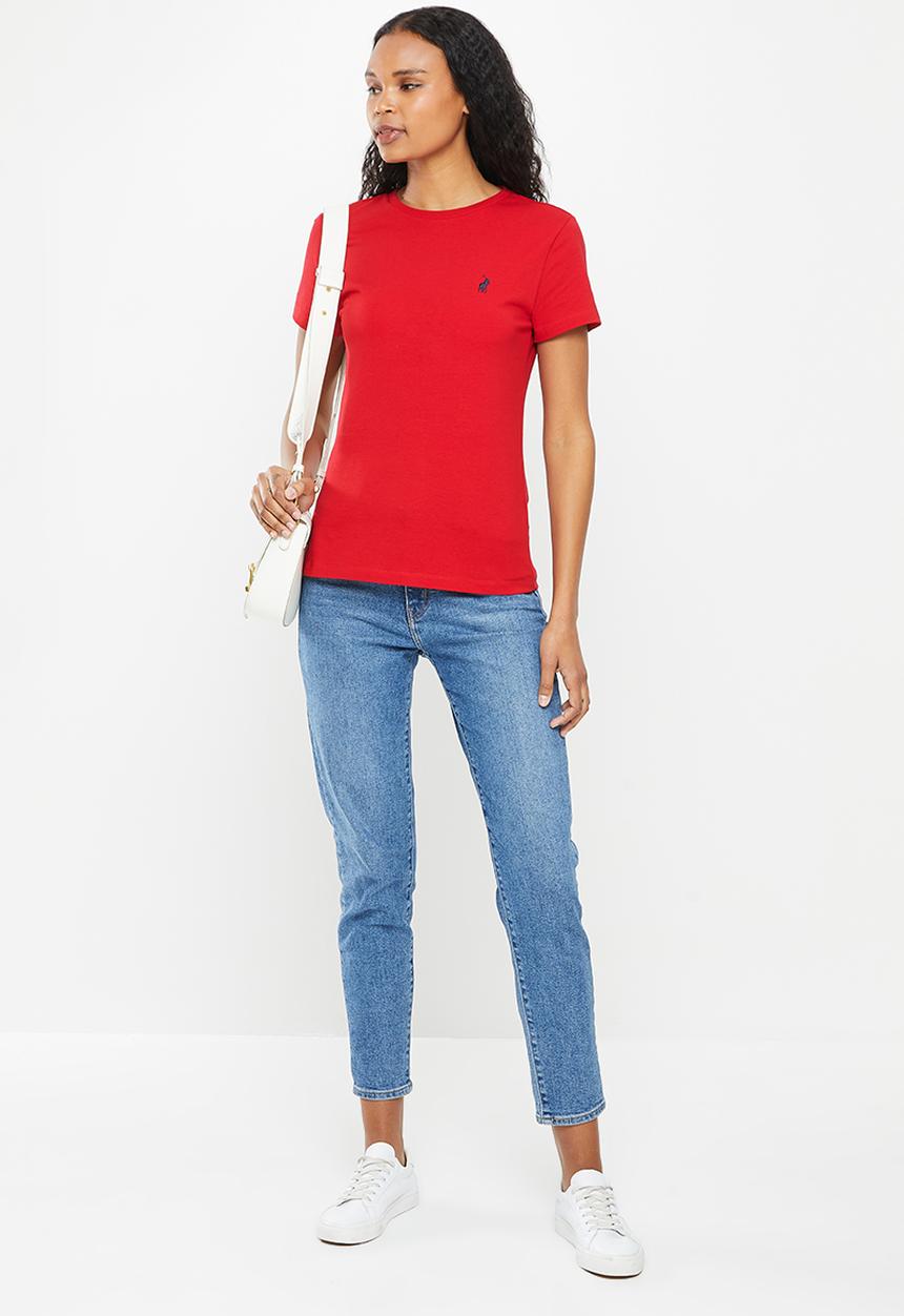 POLO - Allie basic short sleeve essential crew neck T-shirt - red