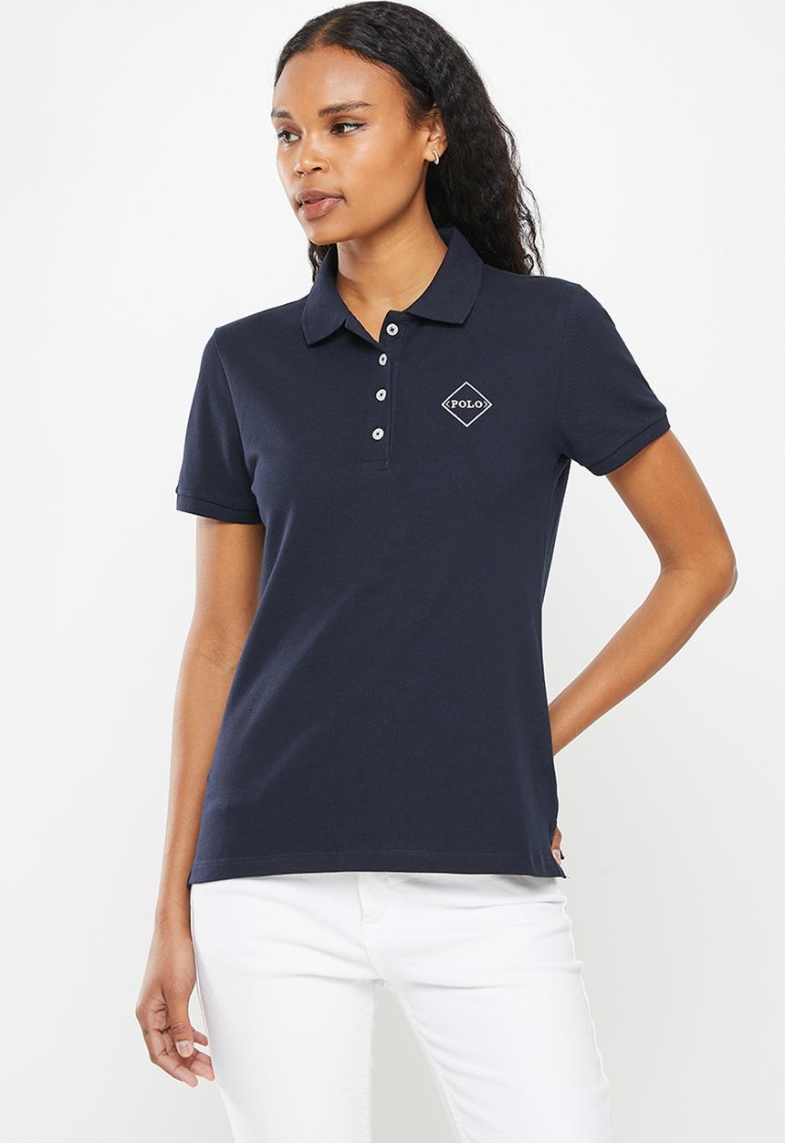 POLO - Demi short sleeve golfer with embroidery - navy