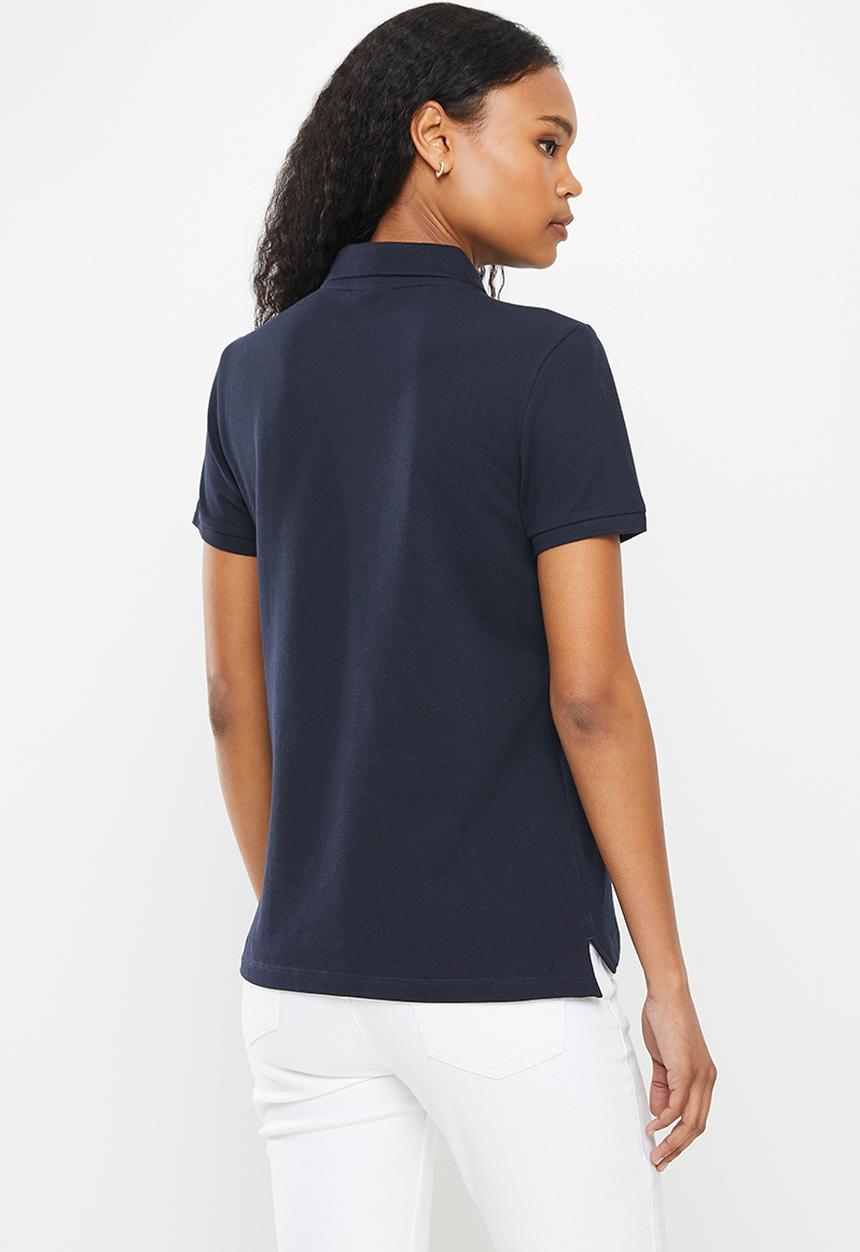 POLO - Demi short sleeve golfer with embroidery - navy