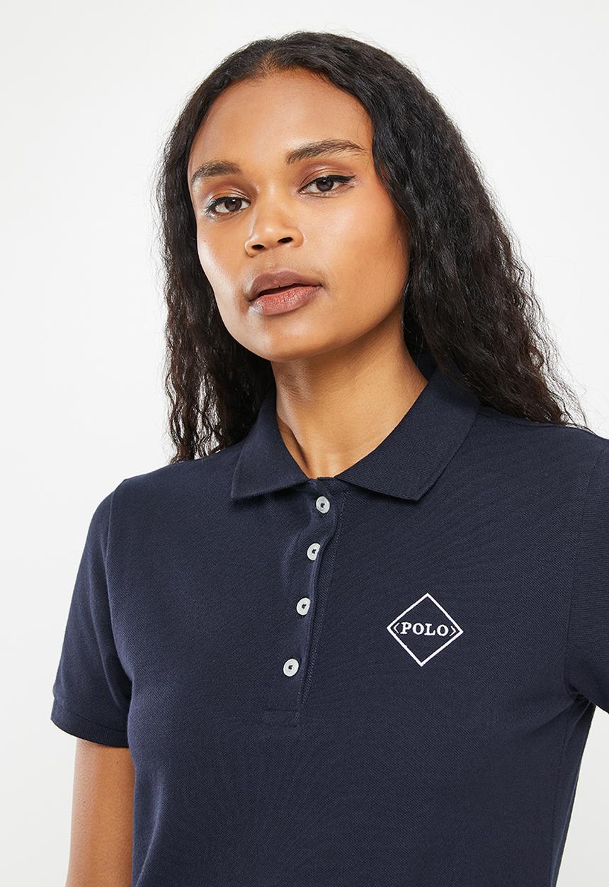 POLO - Demi short sleeve golfer with embroidery - navy