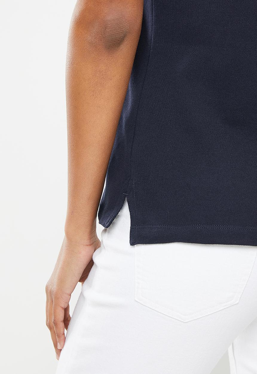 POLO - Demi short sleeve golfer with embroidery - navy