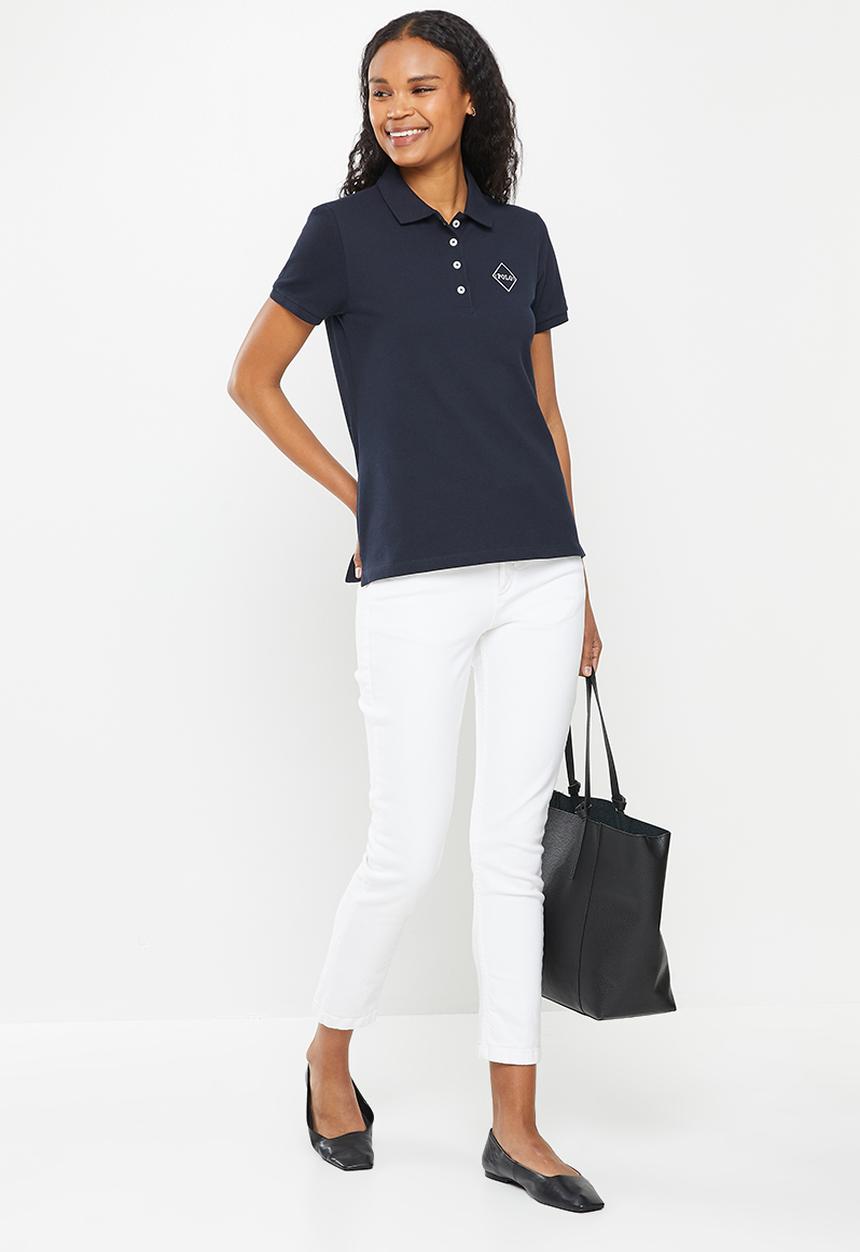 POLO - Demi short sleeve golfer with embroidery - navy