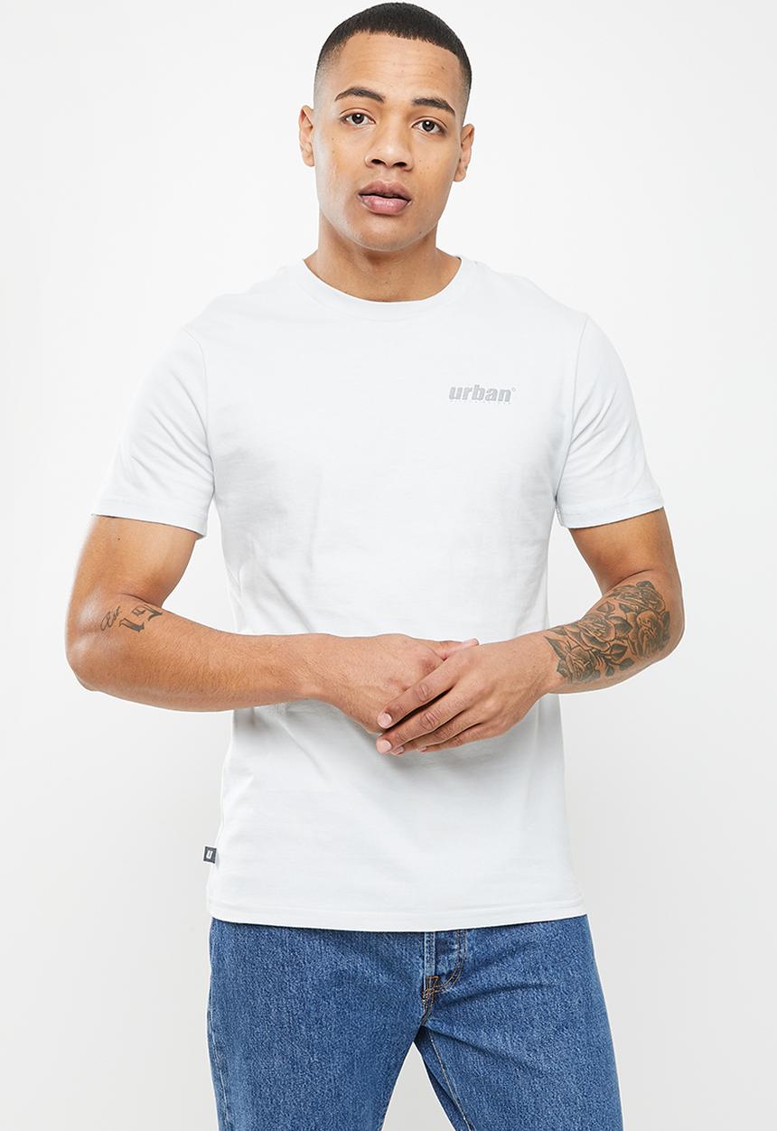 urban° - Urban reflective chest print tee - oyster mushroom