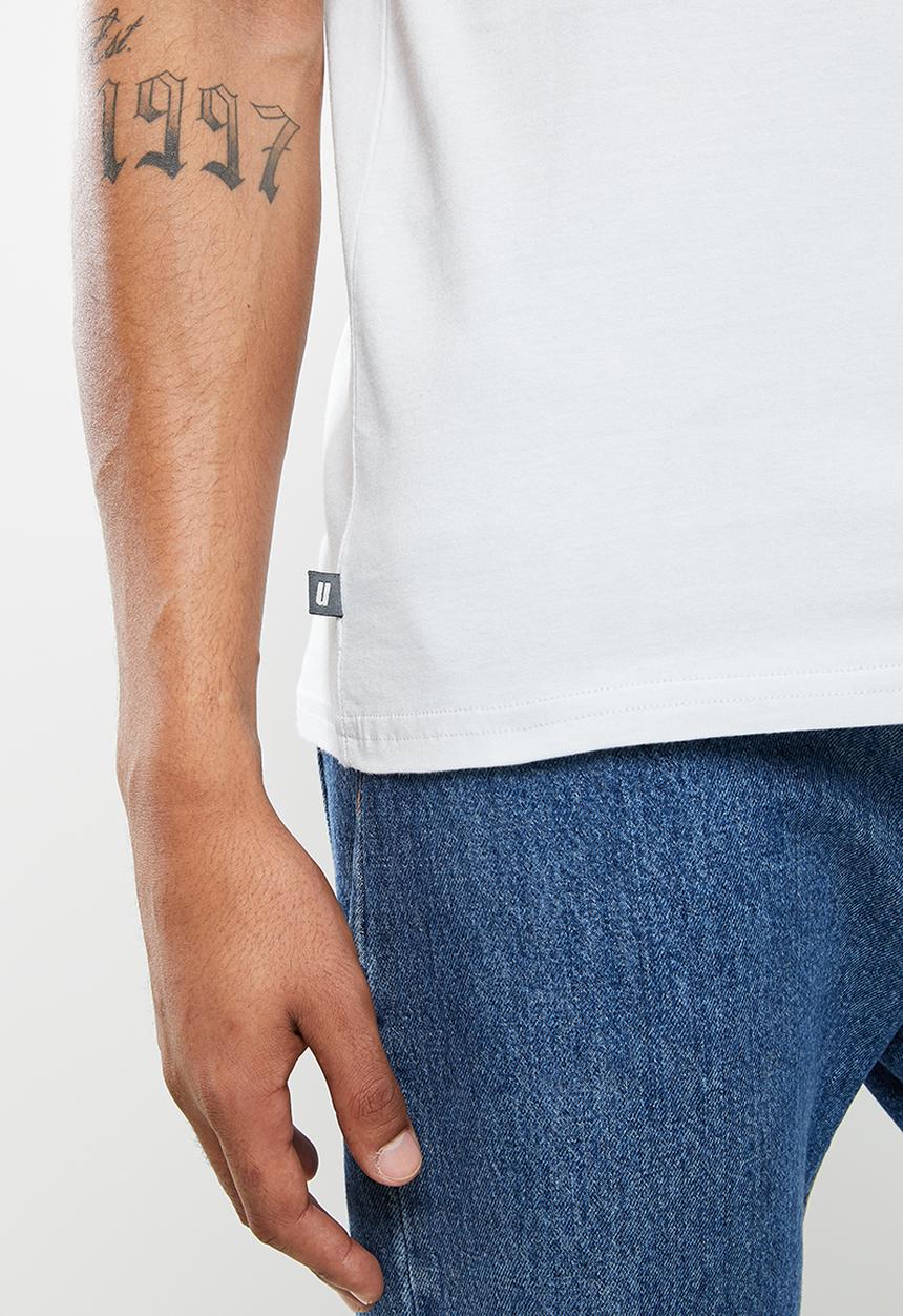 urban° - Urban reflective chest print tee - oyster mushroom