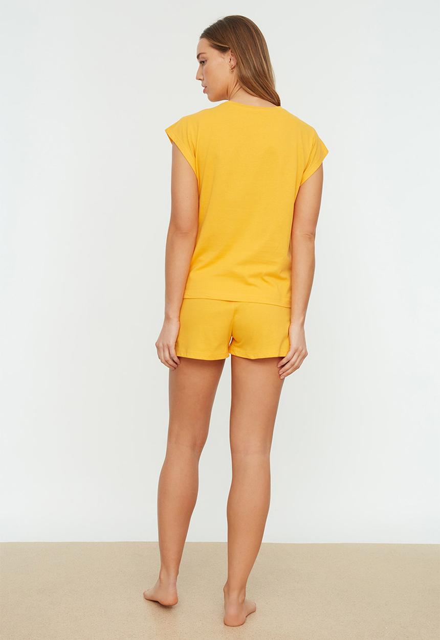 Trendyol - Print knit pajamas set - yellow