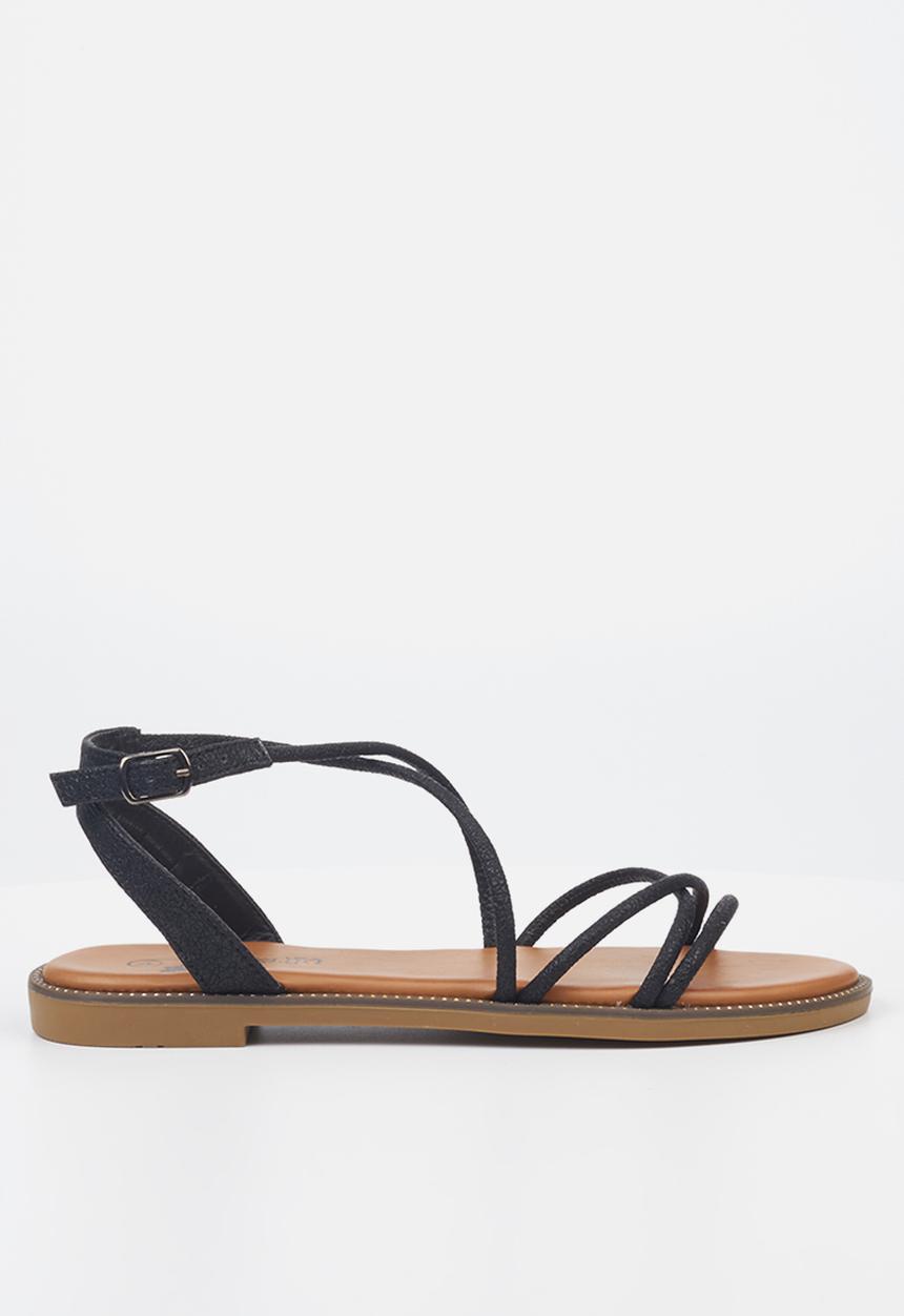 Butterfly Feet - Frost 1 ankle tie sandal - black