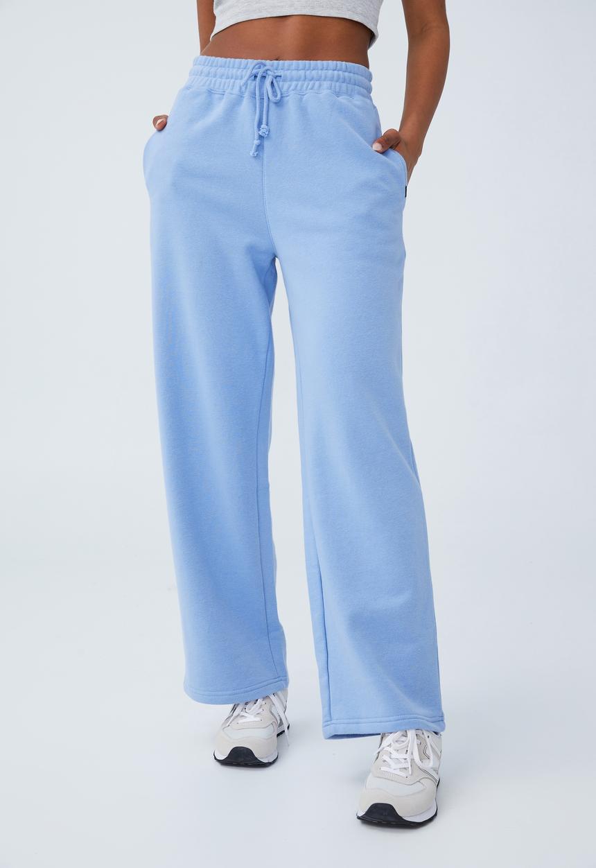 Cotton On - Plush wide leg track pant - vivid blue