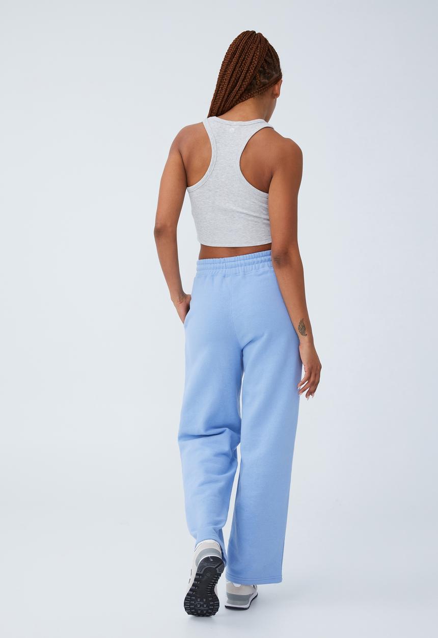 Cotton On - Plush wide leg track pant - vivid blue
