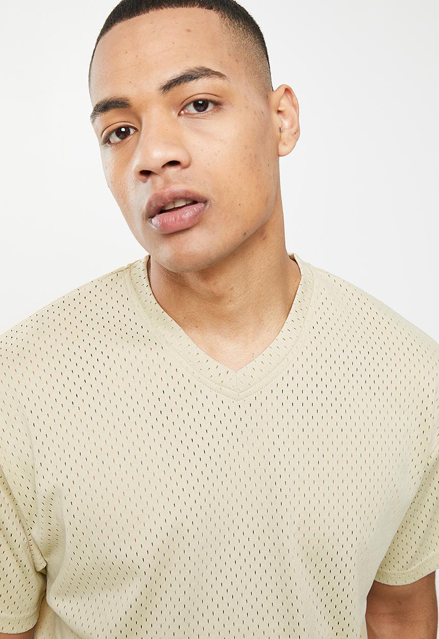 urban° - Urban oversized birdseye printed tee - oatmeal