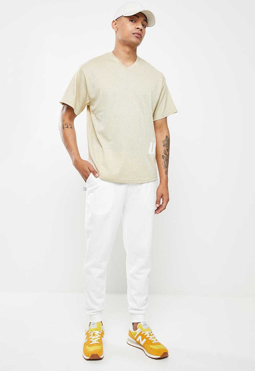 urban° - Urban oversized birdseye printed tee - oatmeal