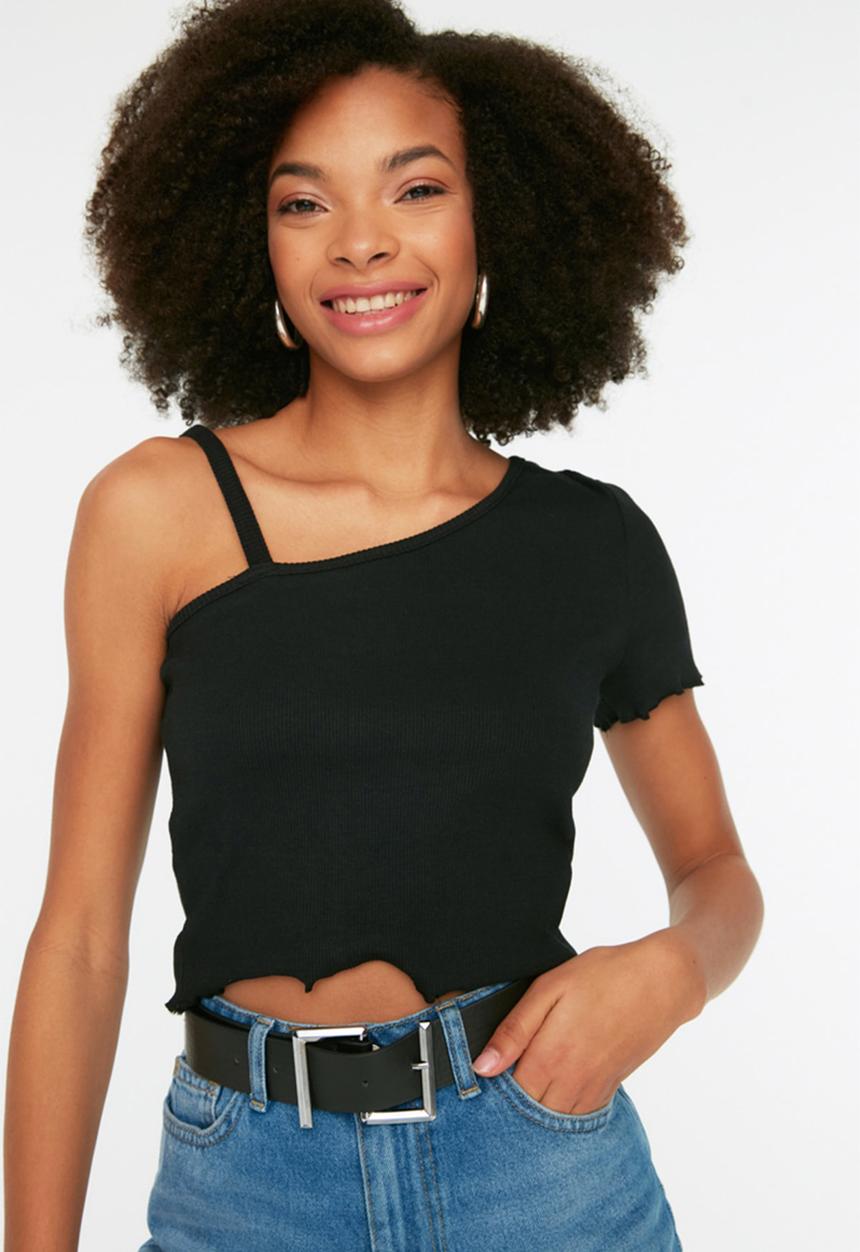 Trendyol - Sqaure detail buckle 2 pack belts - black/taupe