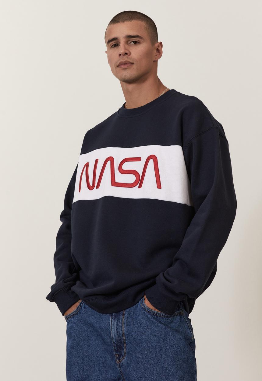 Factorie - Oversized nasa crew - lcn nas navy/nasa panelled