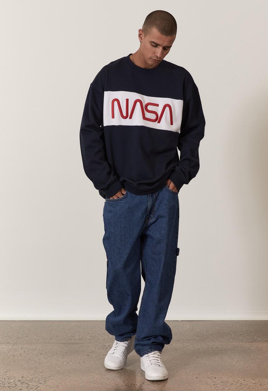 Factorie - Oversized nasa crew - lcn nas navy/nasa panelled