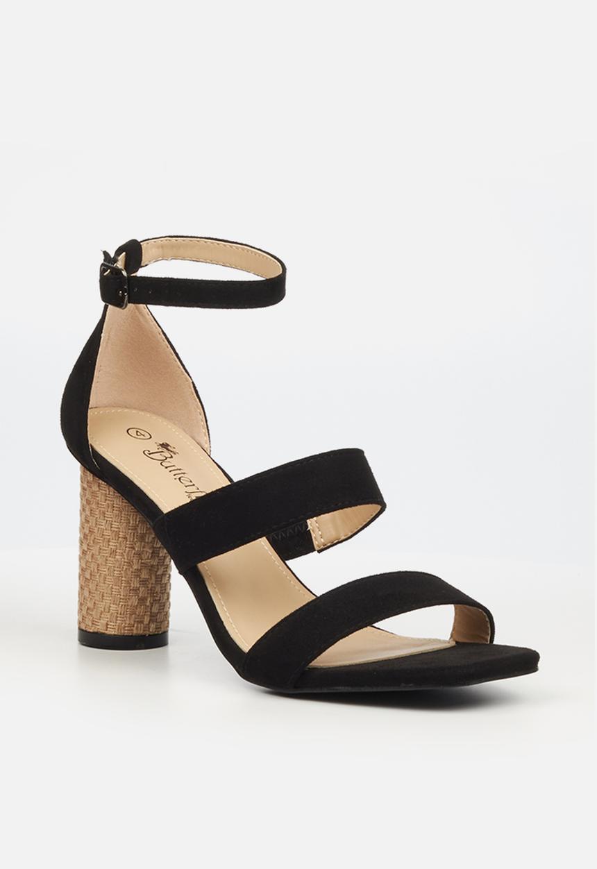 Butterfly Feet - Grace 1 ankle tie block heel - black
