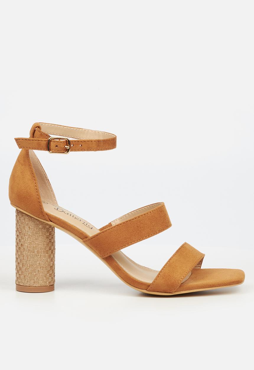 Butterfly Feet - Grace 1 ankle tie block heel - camel