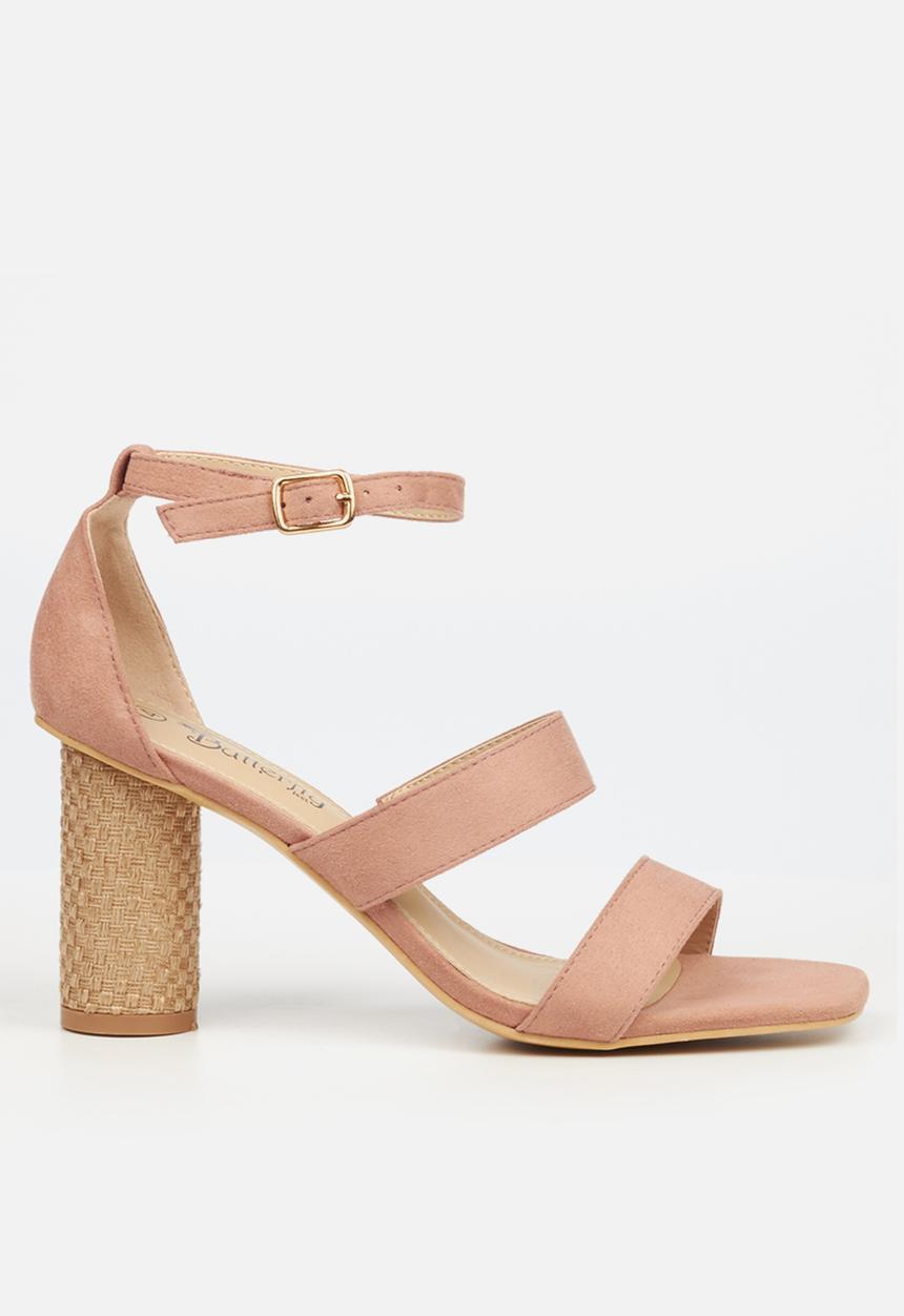 Butterfly Feet - Grace 1 ankle tie block heel - pink