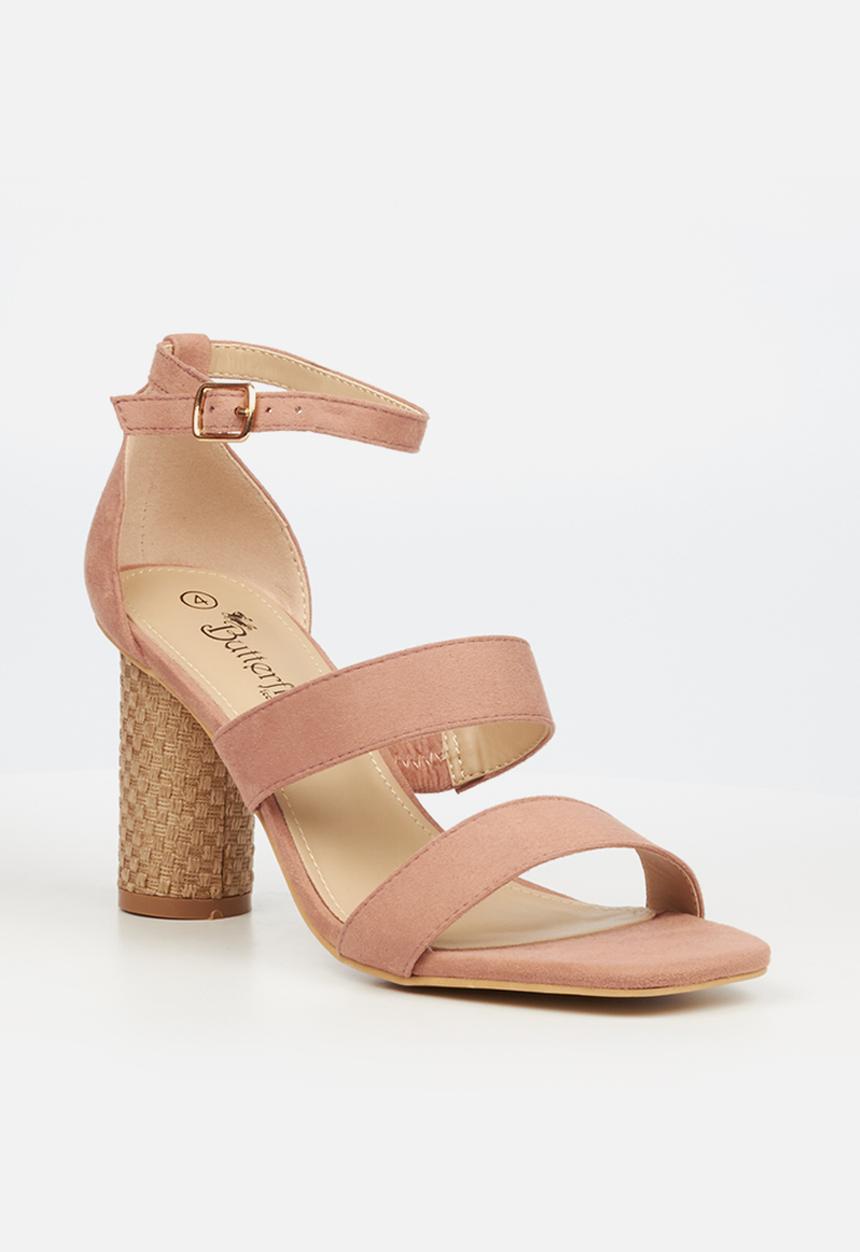 Butterfly Feet - Grace 1 ankle tie block heel - pink