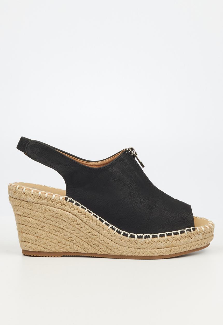 Butterfly Feet - Savy 3 espadrille wedge heel - black
