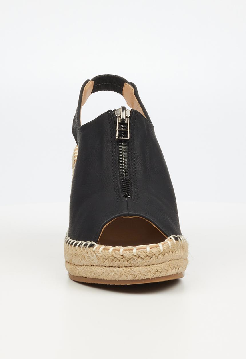 Butterfly Feet - Savy 3 espadrille wedge heel - black