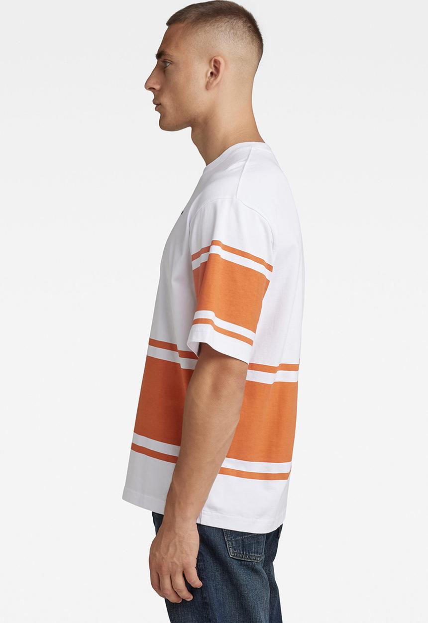 G-STAR - Boxy printed stripe r t - white