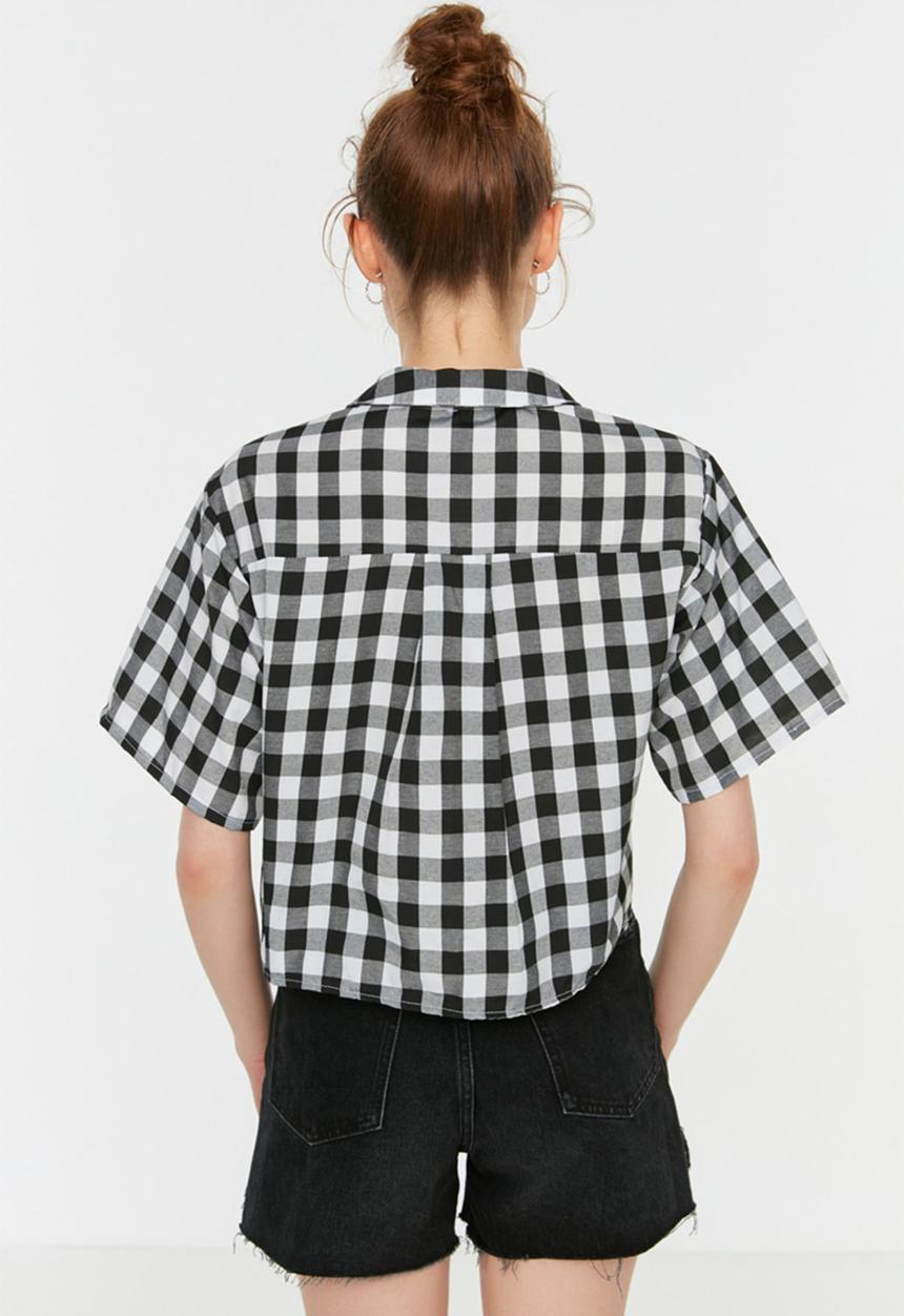 Trendyol - Check basic shirt - black